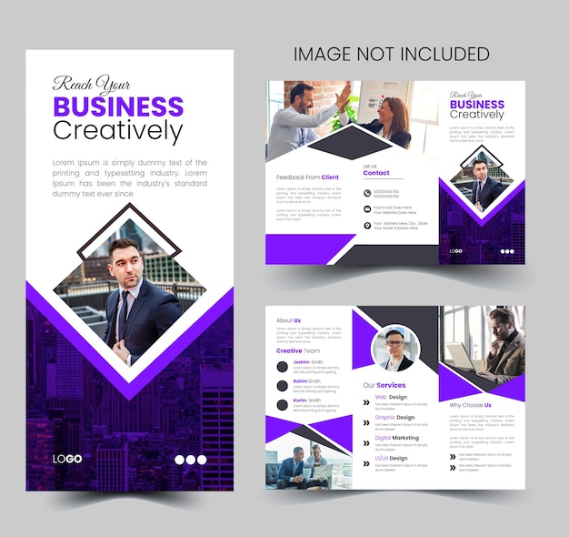 Clean modern and professional brochure template design layout ready for print