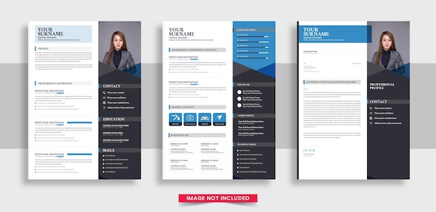 Clean Modern Resume and Cover Letter Layout Vector Template for Business Job Applications Minimalist resume cv template Resume design template cv design