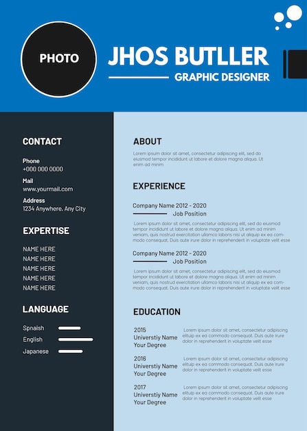 Clean and modern resume or cv template