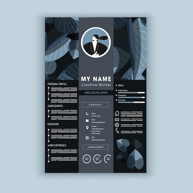 Clean and modern resume portfolio or cv template