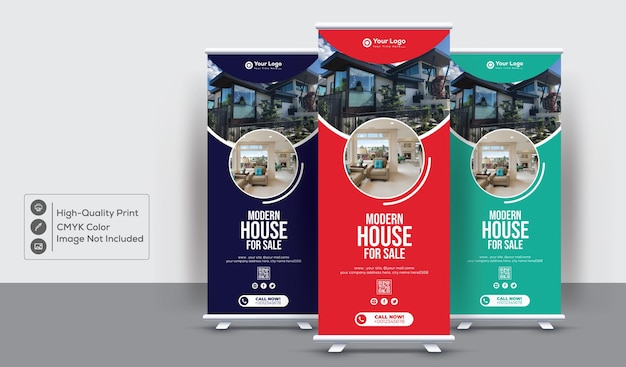 Clean And Modern RollUp XStand Banner Design Template