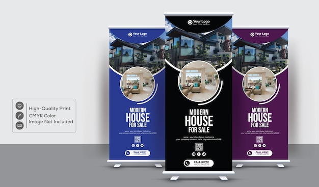 Clean And Modern RollUp XStand Banner Design Template