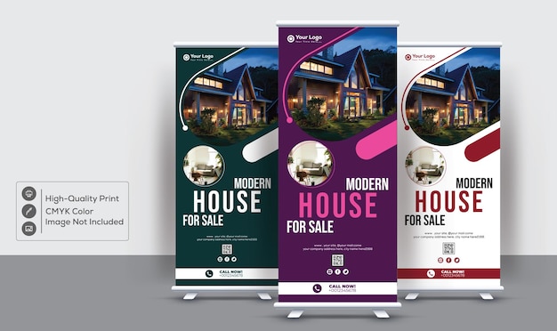 Clean And Modern RollUp XStand Banner Design Template