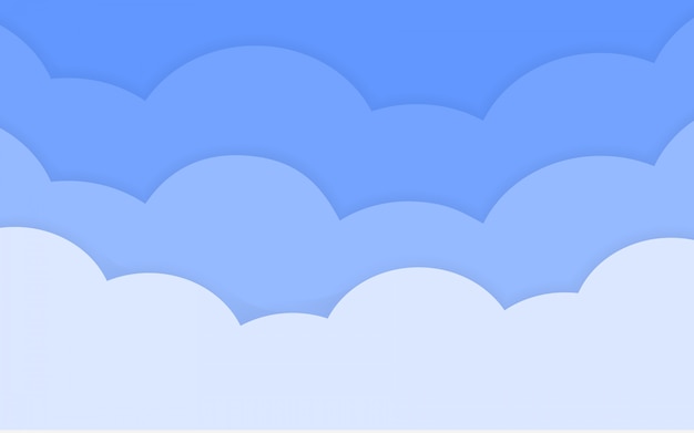 clean paper cut cloud  background