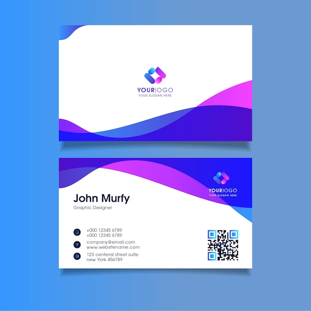 Clean professional business card template Free Psd