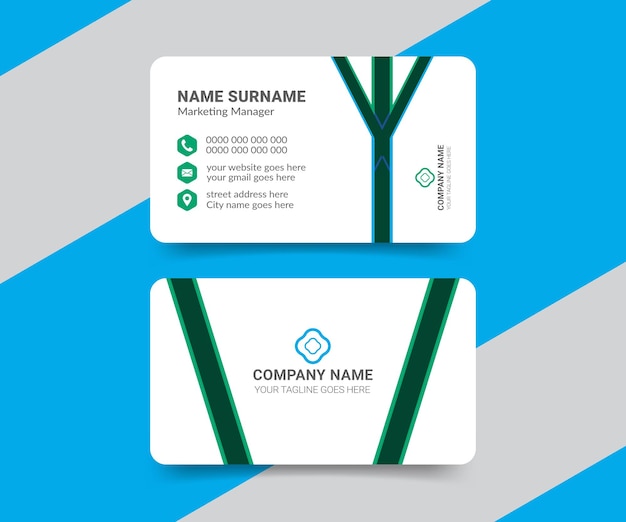 Clean and professional corporate elegant business card design template