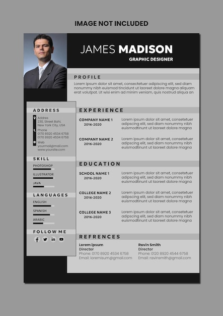 Clean and professional CV resume template design