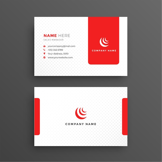 clean Red corporate business card Free vector