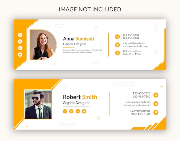 Clean and simple business email signature template layout design