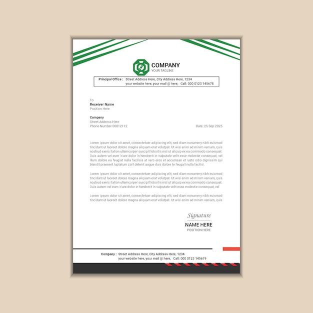 Clean and Simple Corporate Letterhead Template