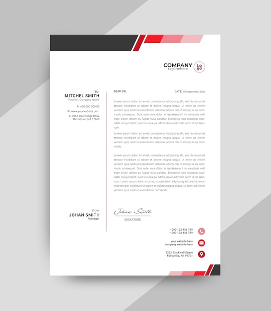 clean simple and minimal corporate business letterhead design template