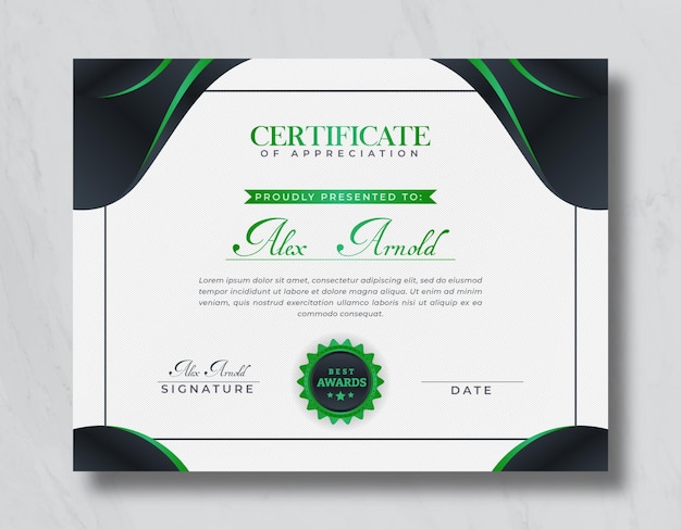 Clean style certificate of appreciation design