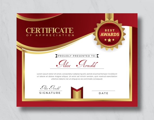 Clean style certificate of appreciation design