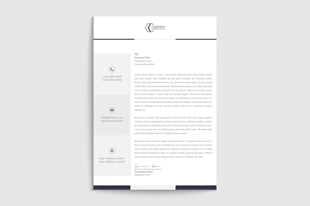 Clean style modern Letterhead Template