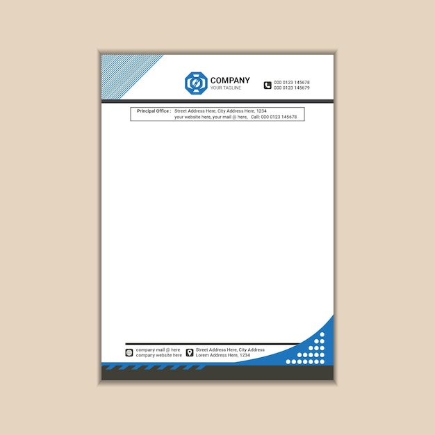 Clean and Stylish A4 Letterhead Design for Companies