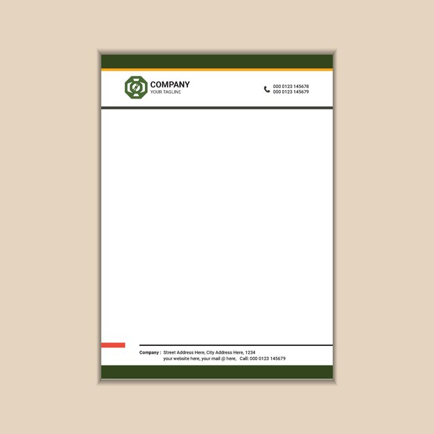 Clean and Stylish A4 Letterhead Design for Companies