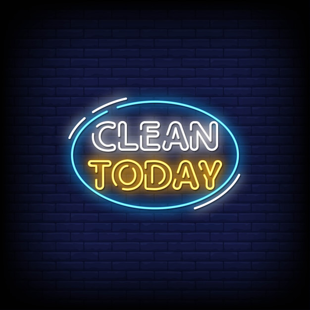 Clean Today Neon Signs Style Text 