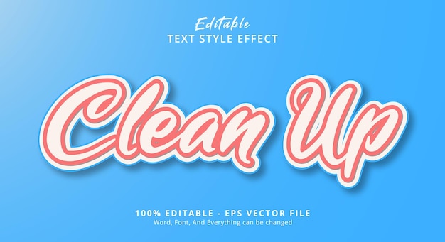 Clean Up Text Style Effect Editable Text Effect