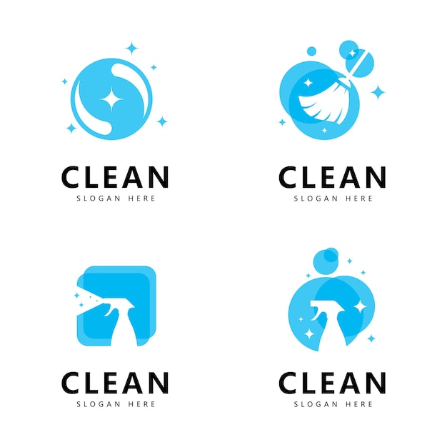 Clean and wash creative symbols company cleaning services graphic design