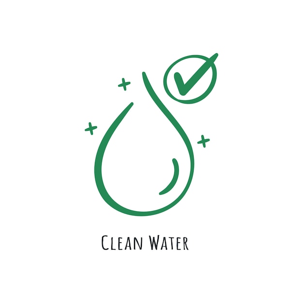 Clean water icon doodle illustration drawing hand drawn cartoon Eco friendly green energy