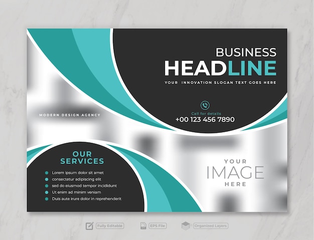 Clean wavy shape business brochure presentation