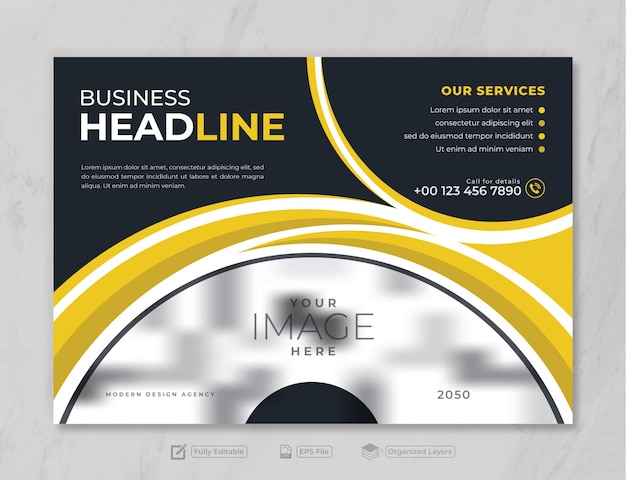 Clean wavy shape business brochure presentation