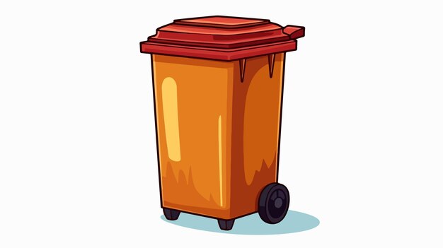 Vector clean white cartoon vector illustration of a dustbin