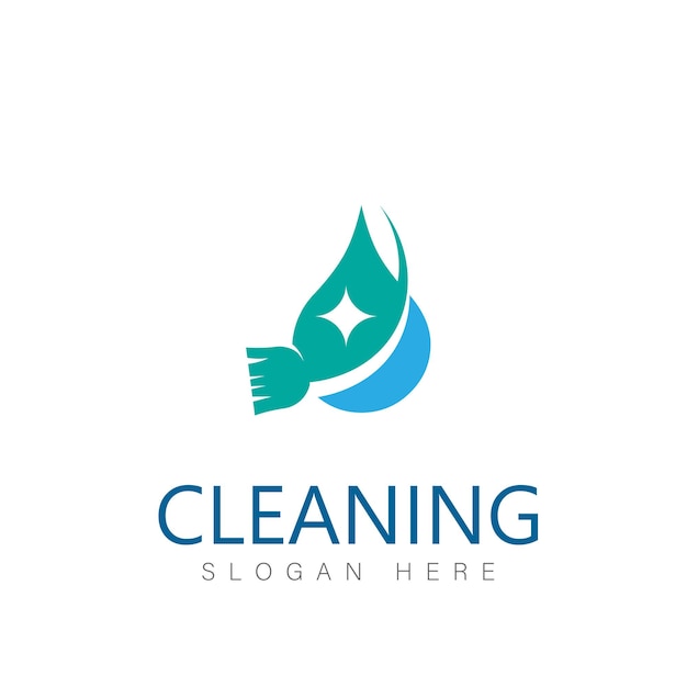 Cleaning clean service logo icon vector