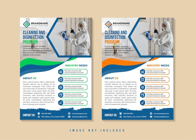 Cleaning and disinfection Services program Flyer Template design Professional Disinfecting banner