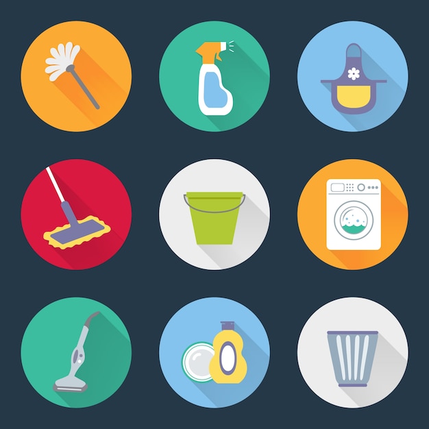 Cleaning icons collection