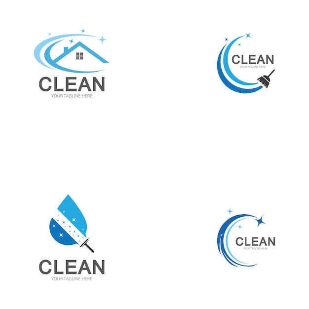 Cleaning logo set template