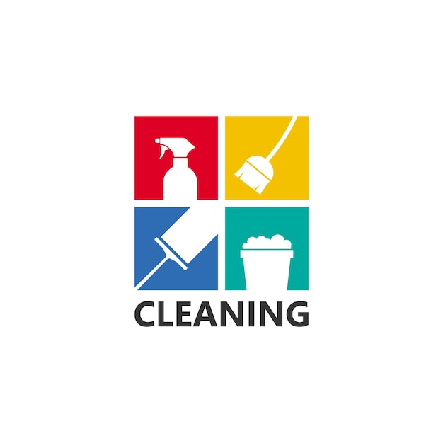 Cleaning Logo Template Design Vector, Emblem, Design Concept, Creative Symbol, Icon