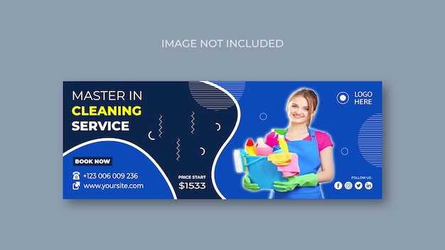 Vector cleaning postcard template design