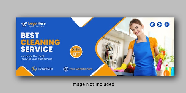 Cleaning Postcard Template design