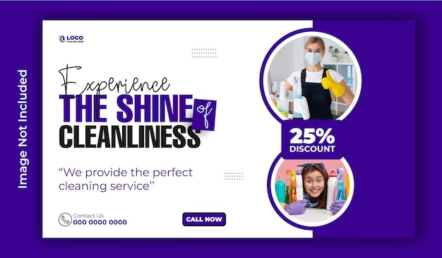 Vector cleaning service ads web banner template design