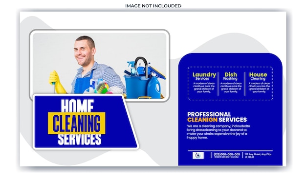 Vector cleaning service advertise promotional web banner template design