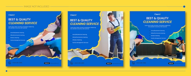 Cleaning Service Banner template set with Clean design