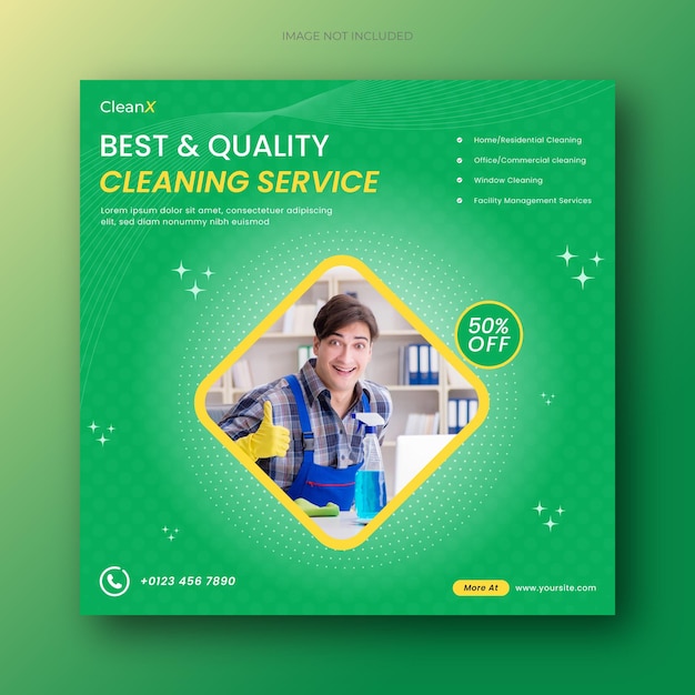 Cleaning Service Banner template with Clean design