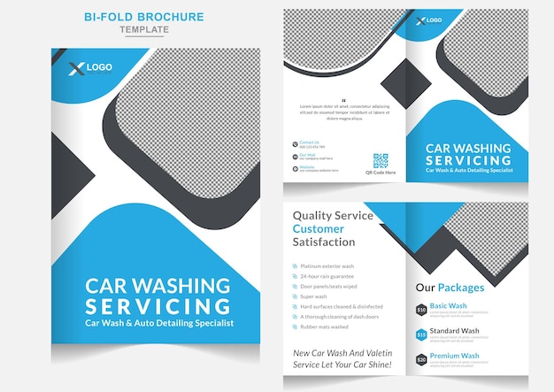 Cleaning Service car wash business Bifold brochure cleaning service brochure design