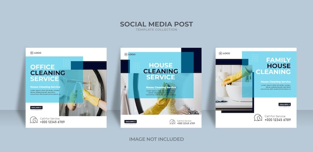 Cleaning service design professional social media banner template Premium Vector