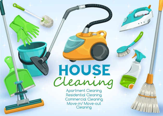 Vector cleaning service house and apartments washing