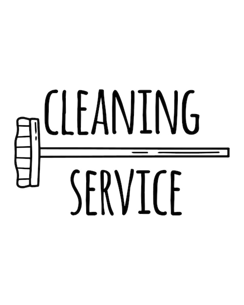 Cleaning service House cleaning Vector illustration Doodle style Cleaning service flyer