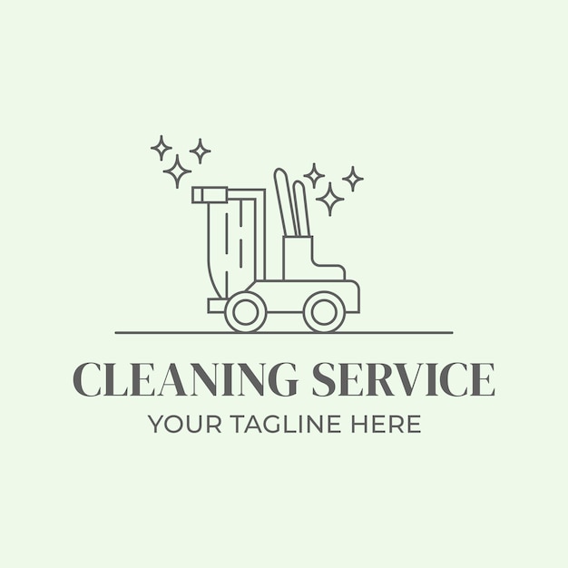 cleaning service line design minimalist illustration creative