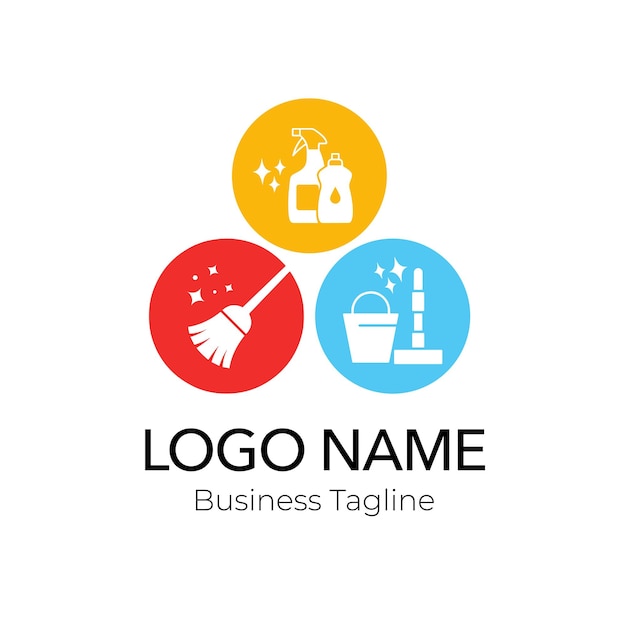 Vector cleaning service logo design business template collection