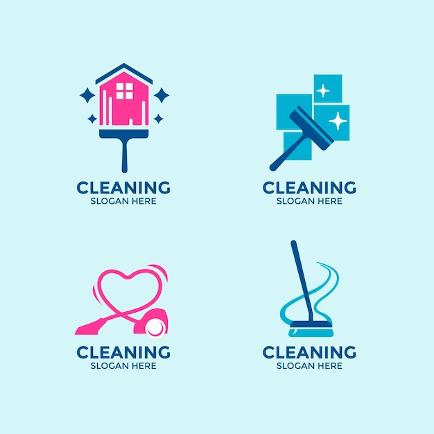 Cleaning service logo icon vector template set