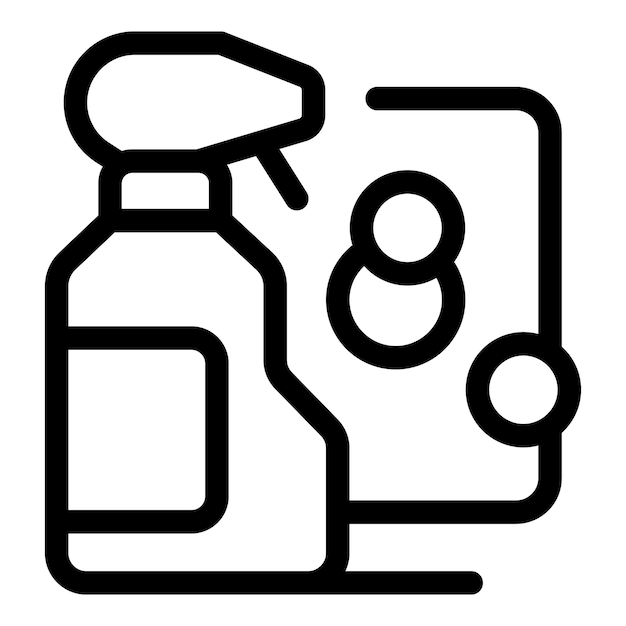 Vector cleaning service logo with spray bottle and soap bubbles