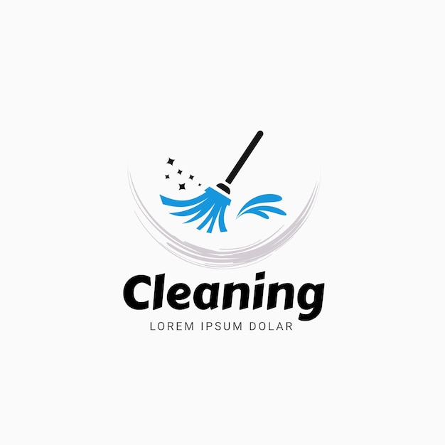 Cleaning service mop logo template