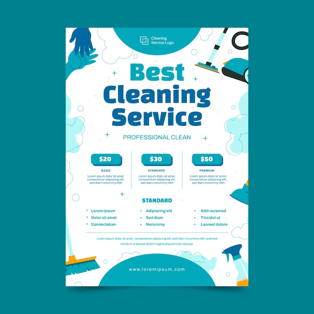 Cleaning service poster template design