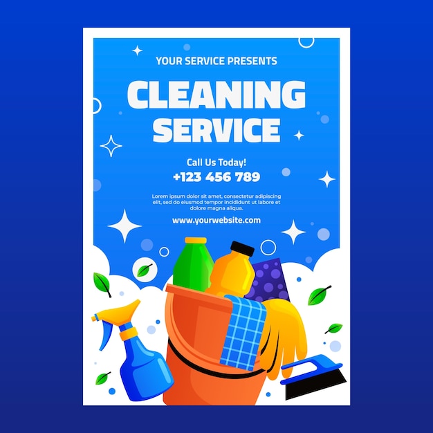 Cleaning service poster template design