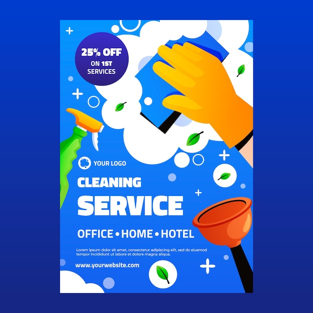 Cleaning service poster template design